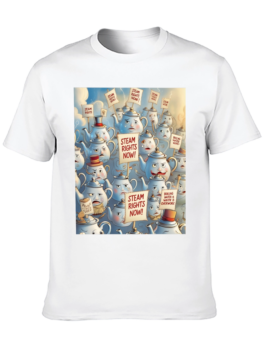 Steam Rights Teapot Protest T-Shirt - Unique Graphic Tee
