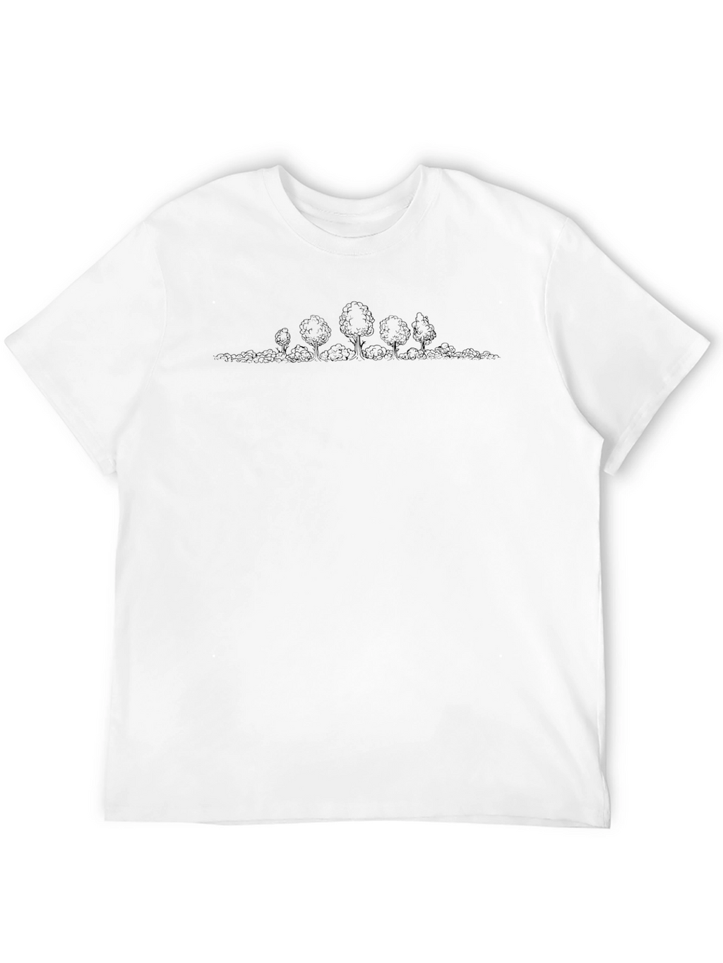Minimalist Tree Line Black T-Shirt