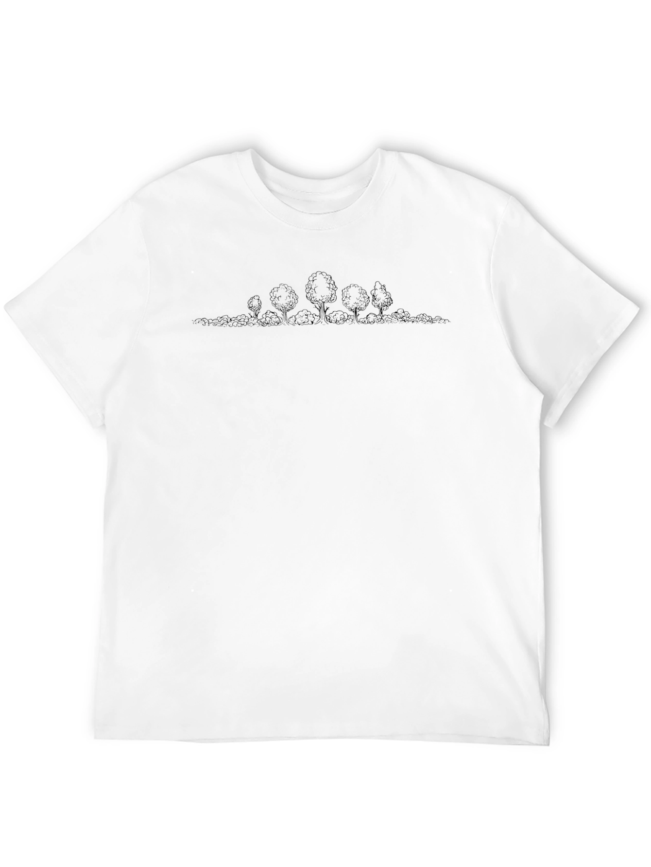 Minimalist Tree Line Black T-Shirt