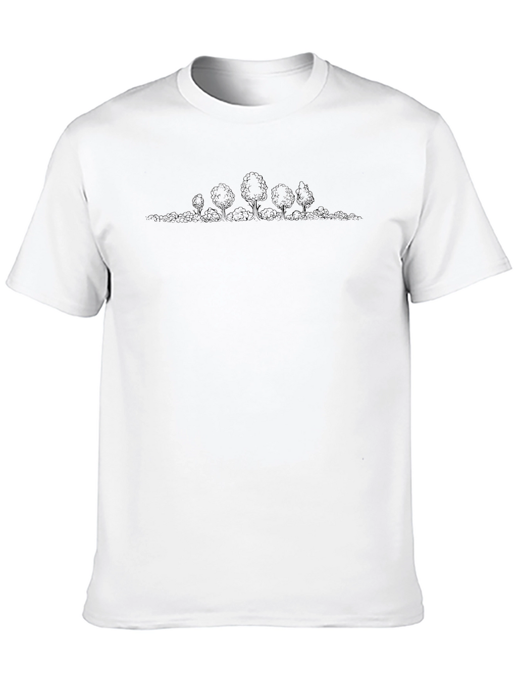 Minimalist Tree Line Black T-Shirt