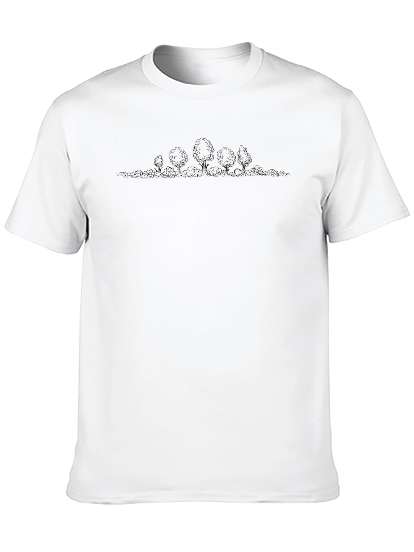 Minimalist Tree Line Black T-Shirt