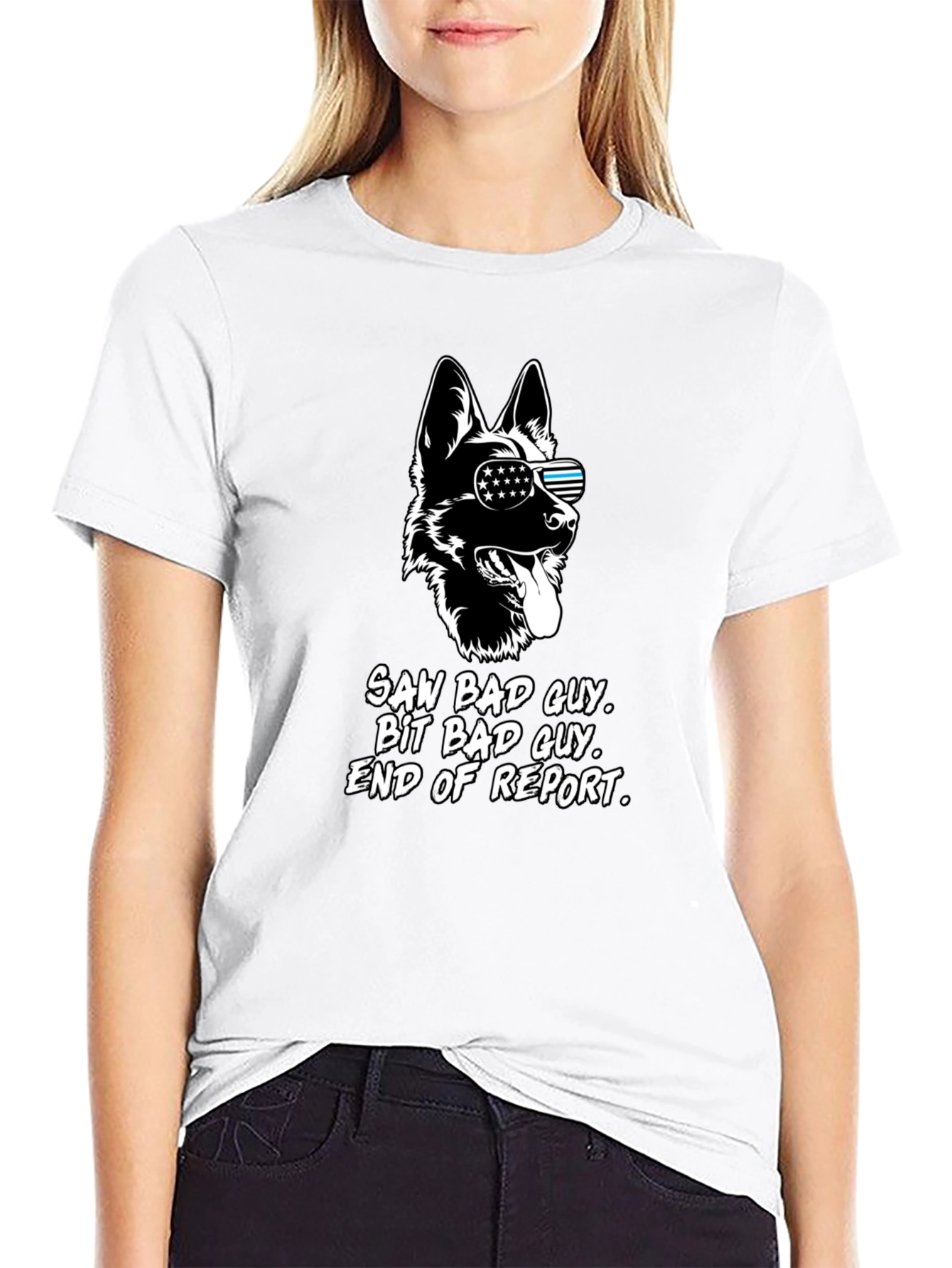 K9 Unit T-Shirt Saw Bad Guy Dog Design