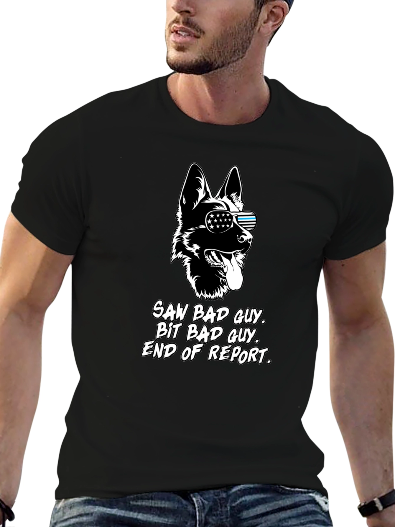 K9 Unit T-Shirt Saw Bad Guy Dog Design