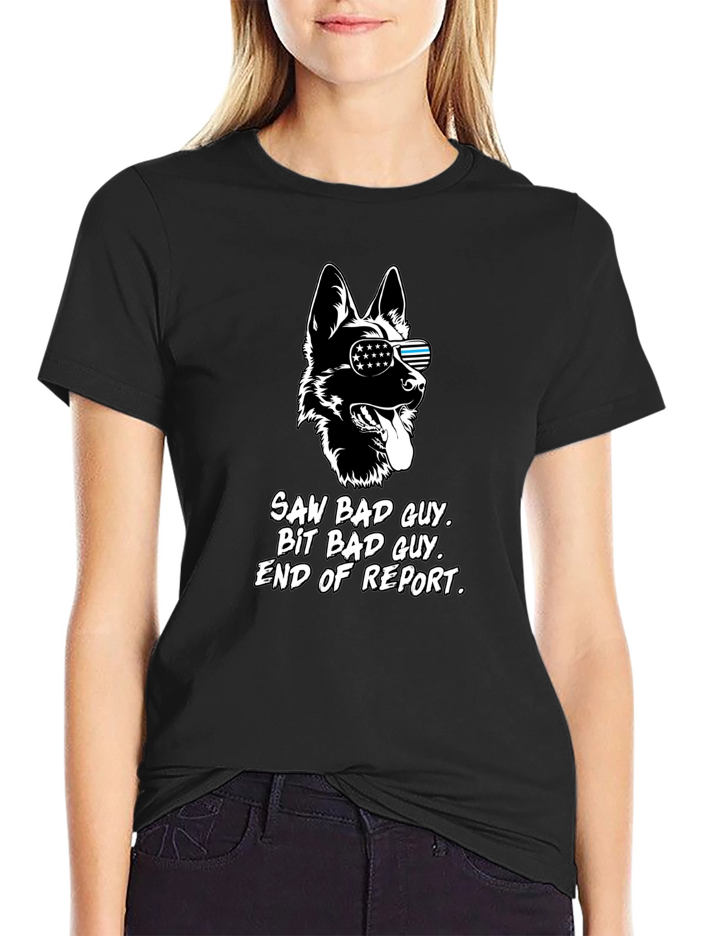 K9 Unit T-Shirt Saw Bad Guy Dog Design