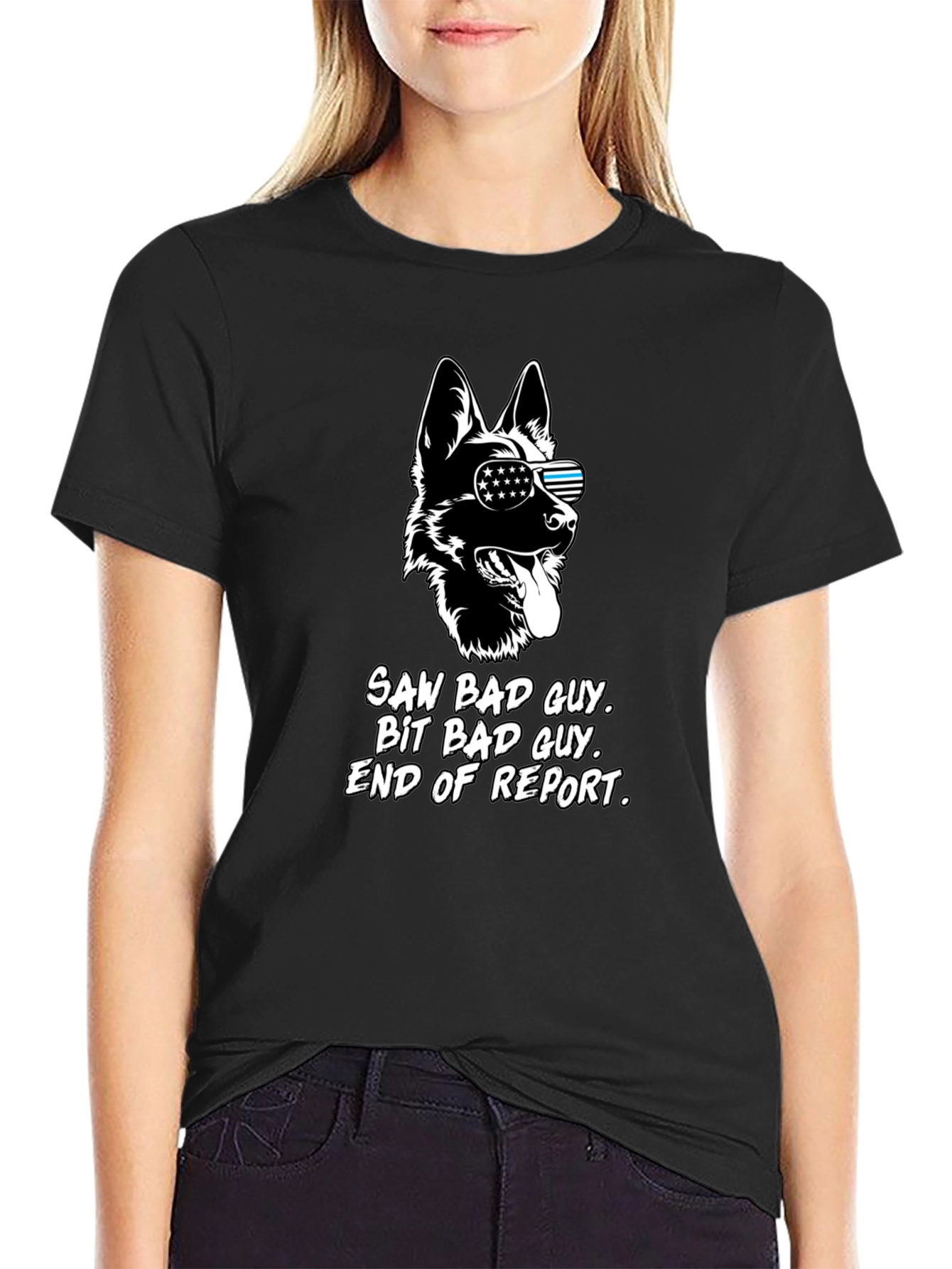 K9 Unit T-Shirt Saw Bad Guy Dog Design
