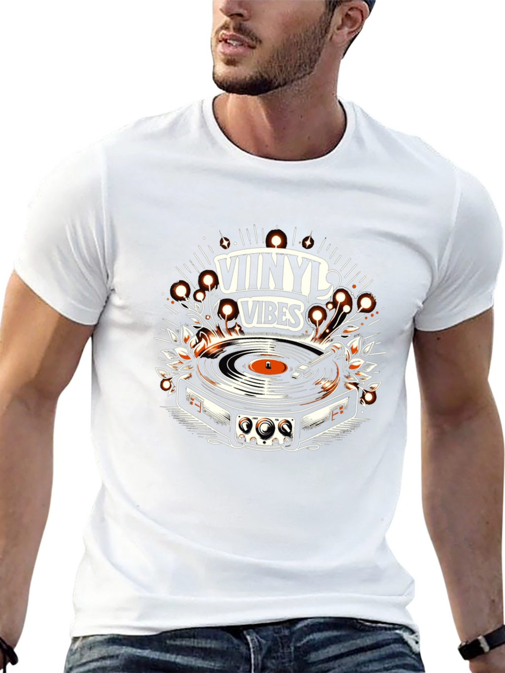 Vinyl Vibes Graphic Tee - Music Lover T-Shirt