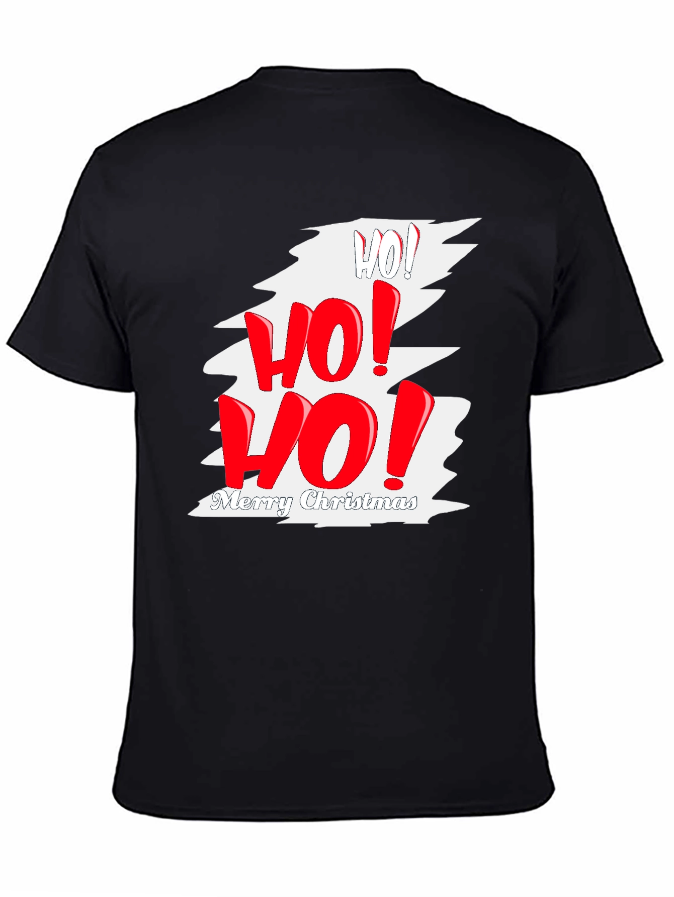 Ho! Ho! Ho! Merry Christmas Black Graphic Tee