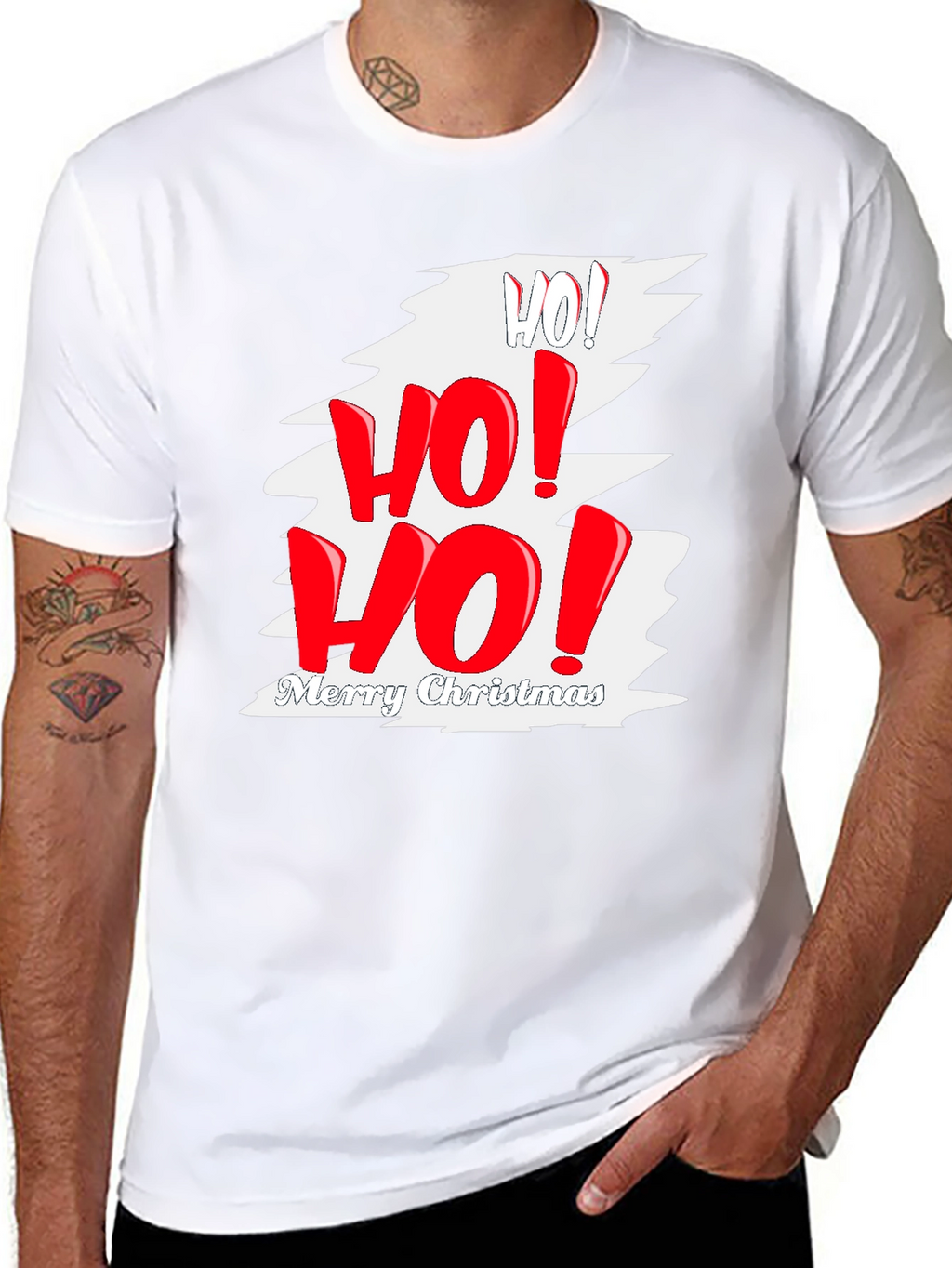 Ho! Ho! Ho! Merry Christmas Black Graphic Tee