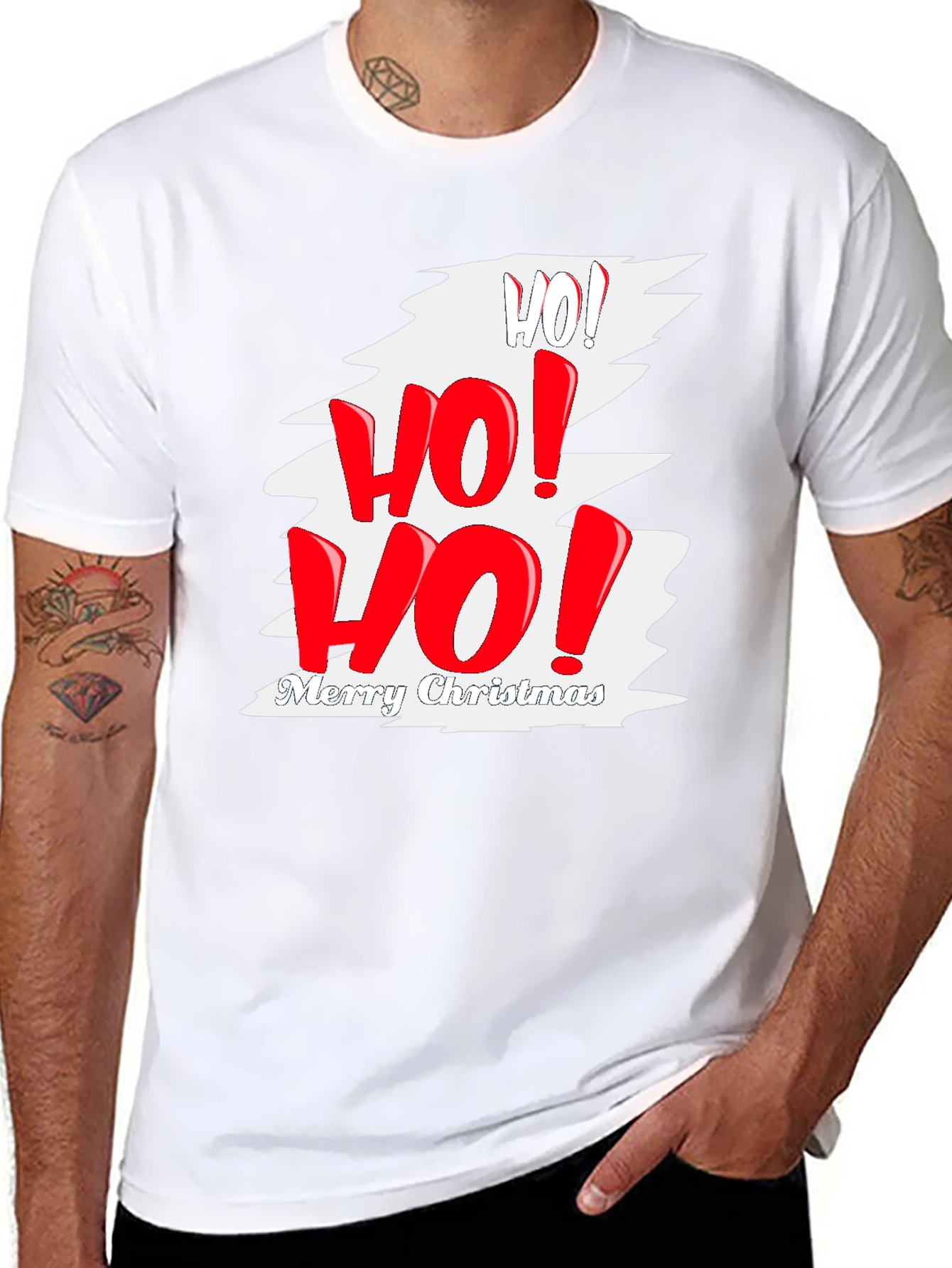 Ho! Ho! Ho! Merry Christmas Black Graphic Tee