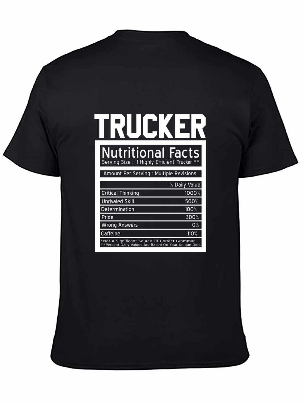 Trucker Nutritional Facts T-Shirt