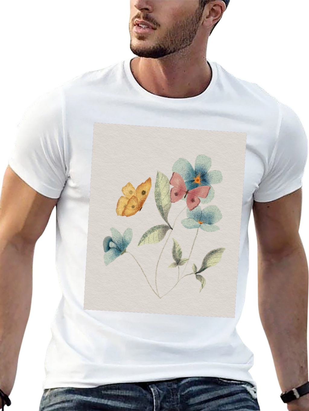 Floral Butterfly T-Shirt: Nature-Inspired Design