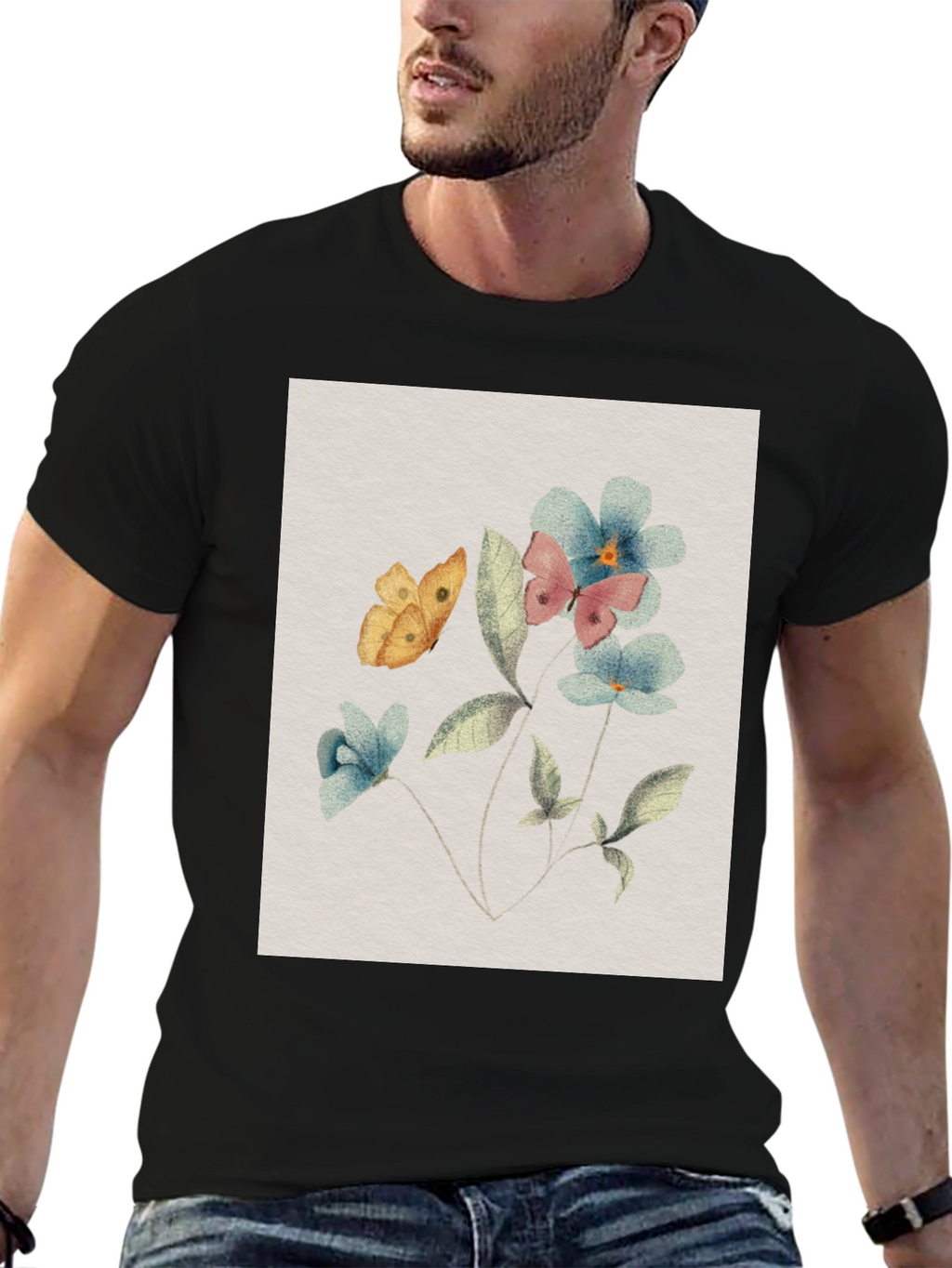 Floral Butterfly T-Shirt: Nature-Inspired Design