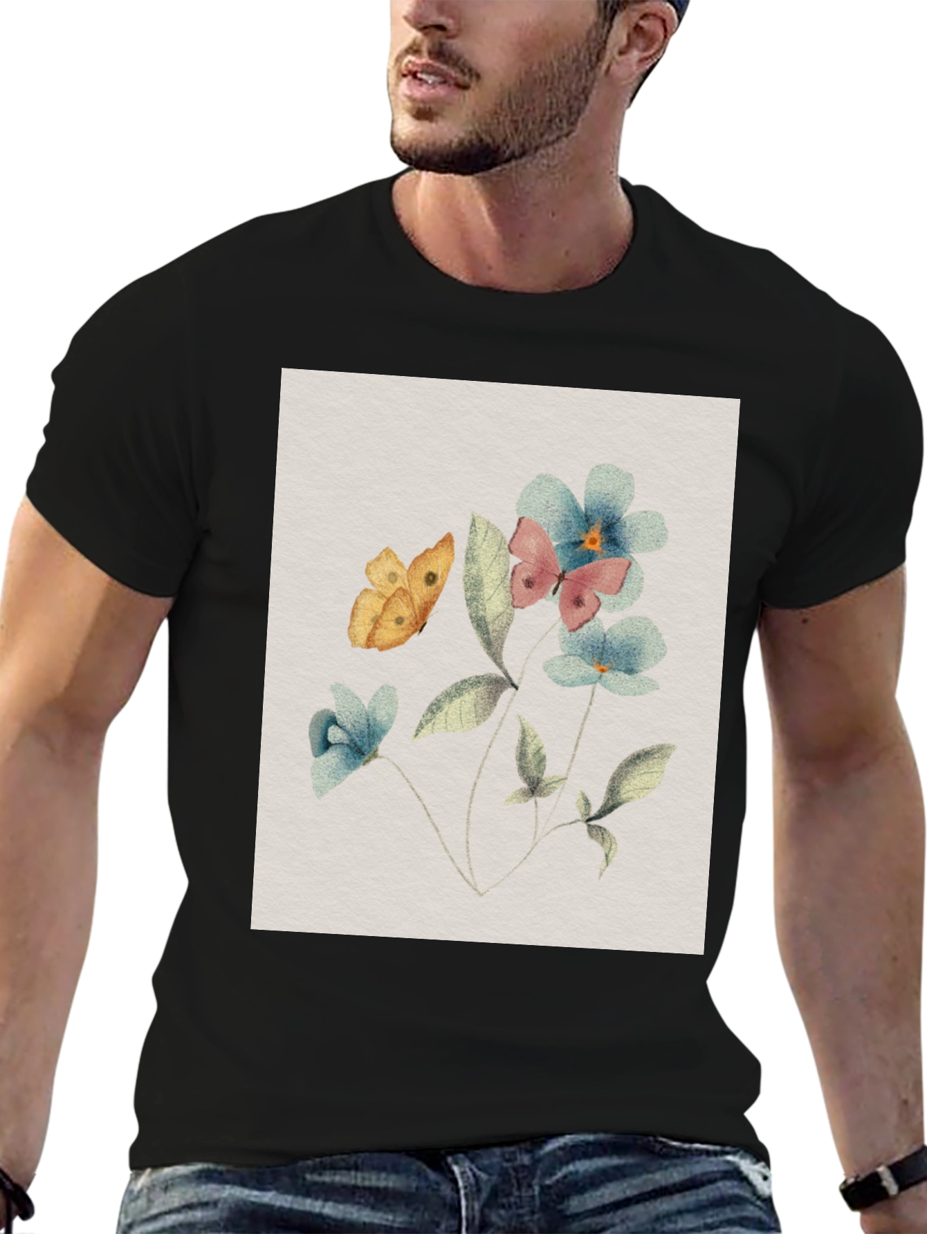 Floral Butterfly T-Shirt: Nature-Inspired Design