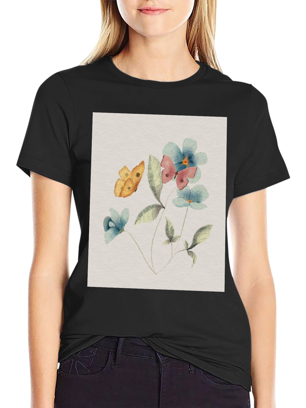 Floral Butterfly T-Shirt: Nature-Inspired Design