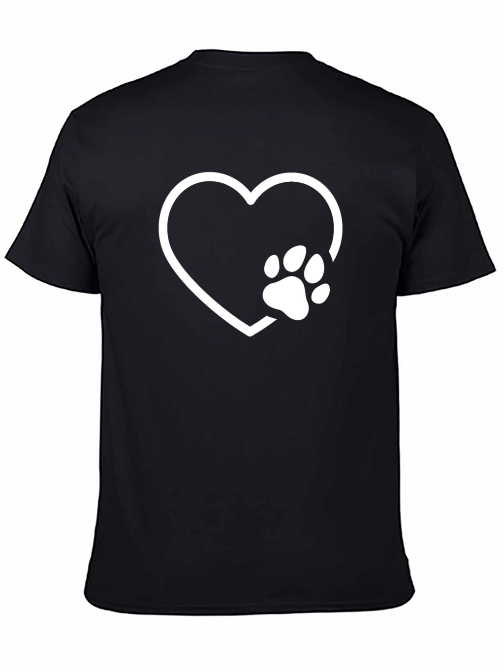 Heart Paw Print T-Shirt - Black