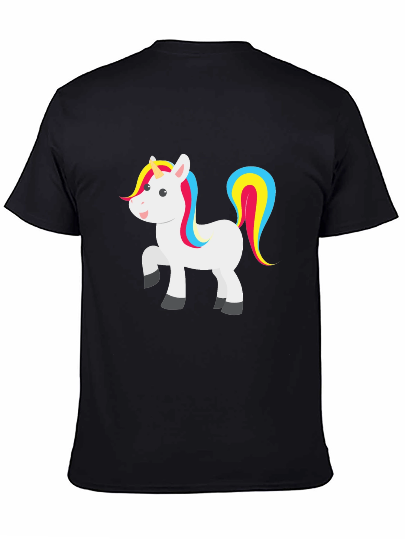 Unicorn Graphic T-Shirt - Black Crew Neck Tee