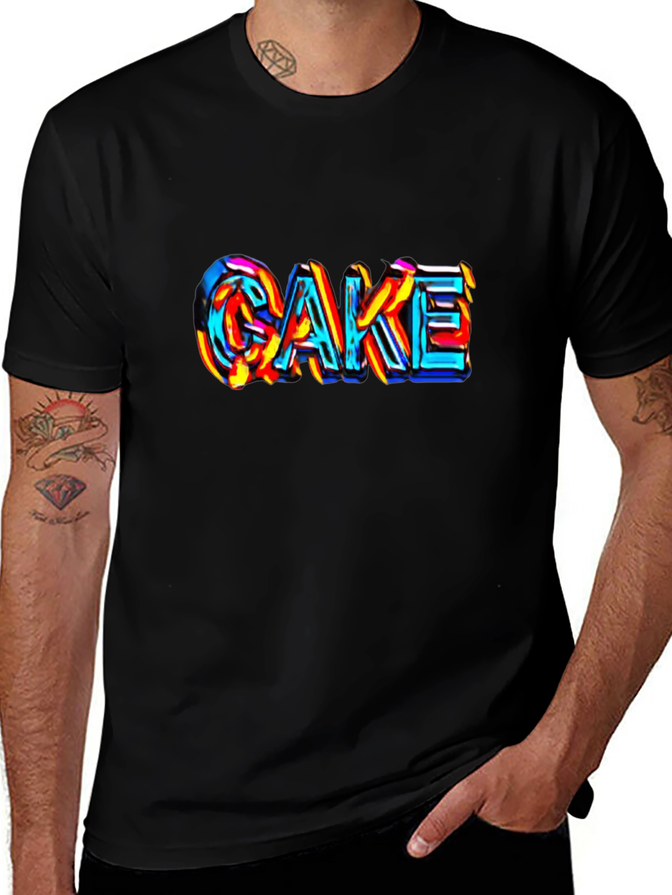 Cake Graphic Tee - Unique Colorful Design