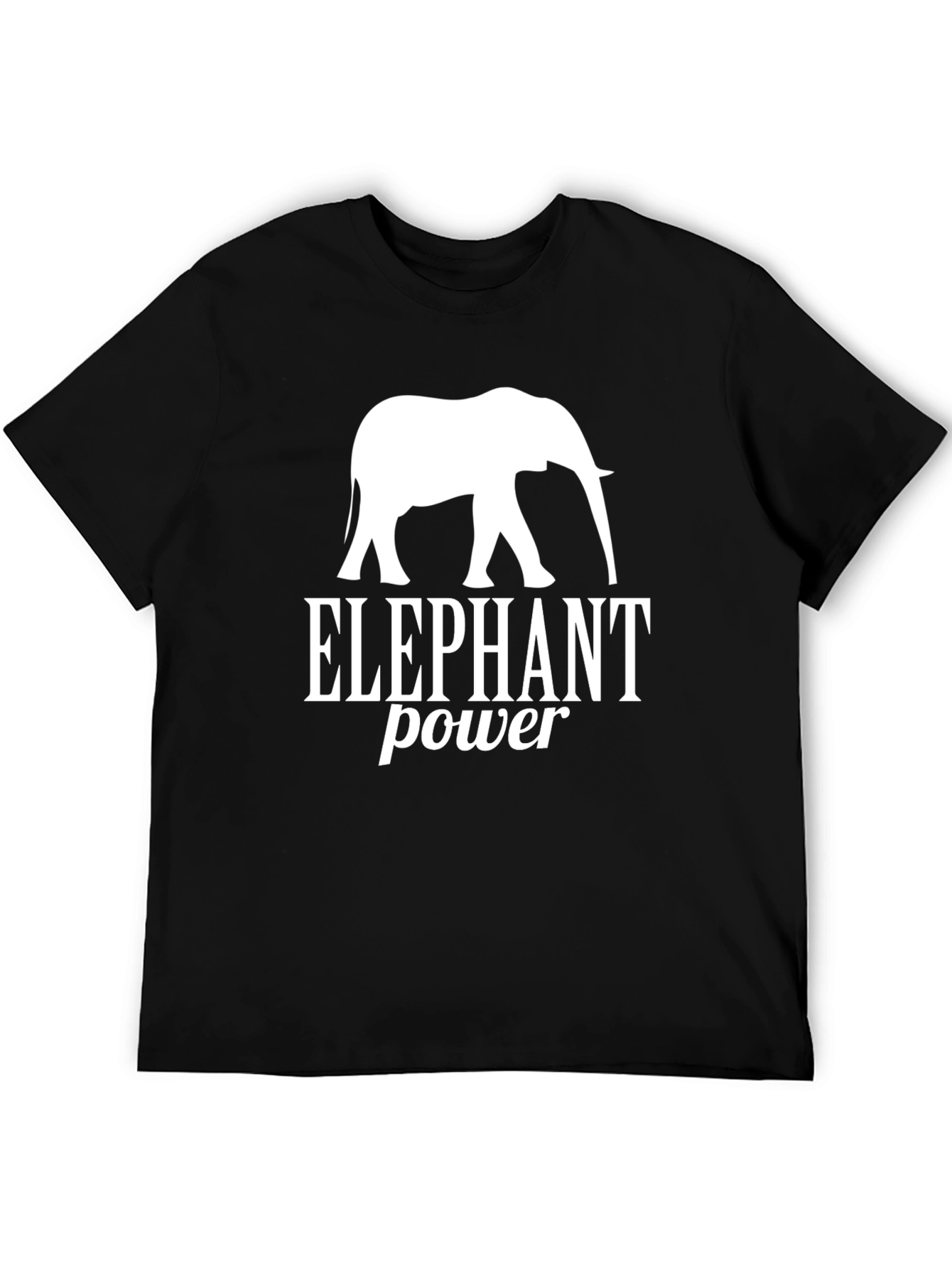 Elephant Power Graphic Tee - Black Cotton T-Shirt