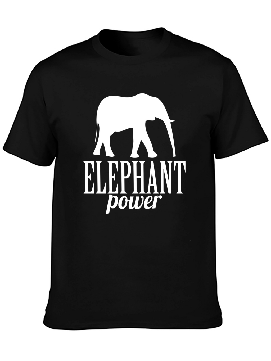 Elephant Power Graphic Tee - Black Cotton T-Shirt