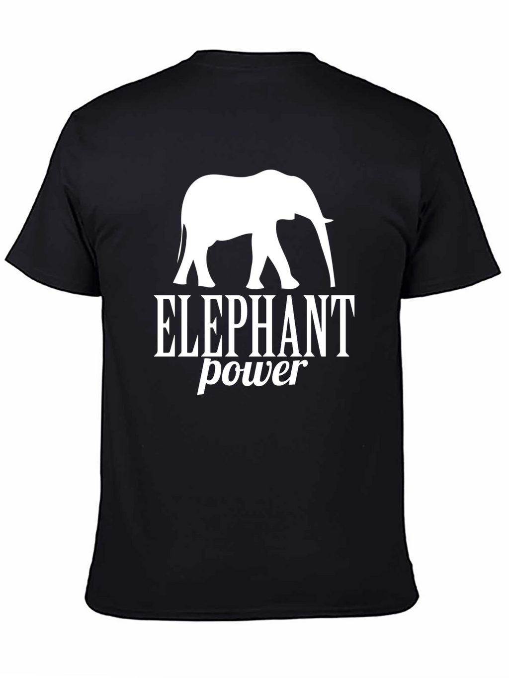 Elephant Power Graphic Tee - Black Cotton T-Shirt