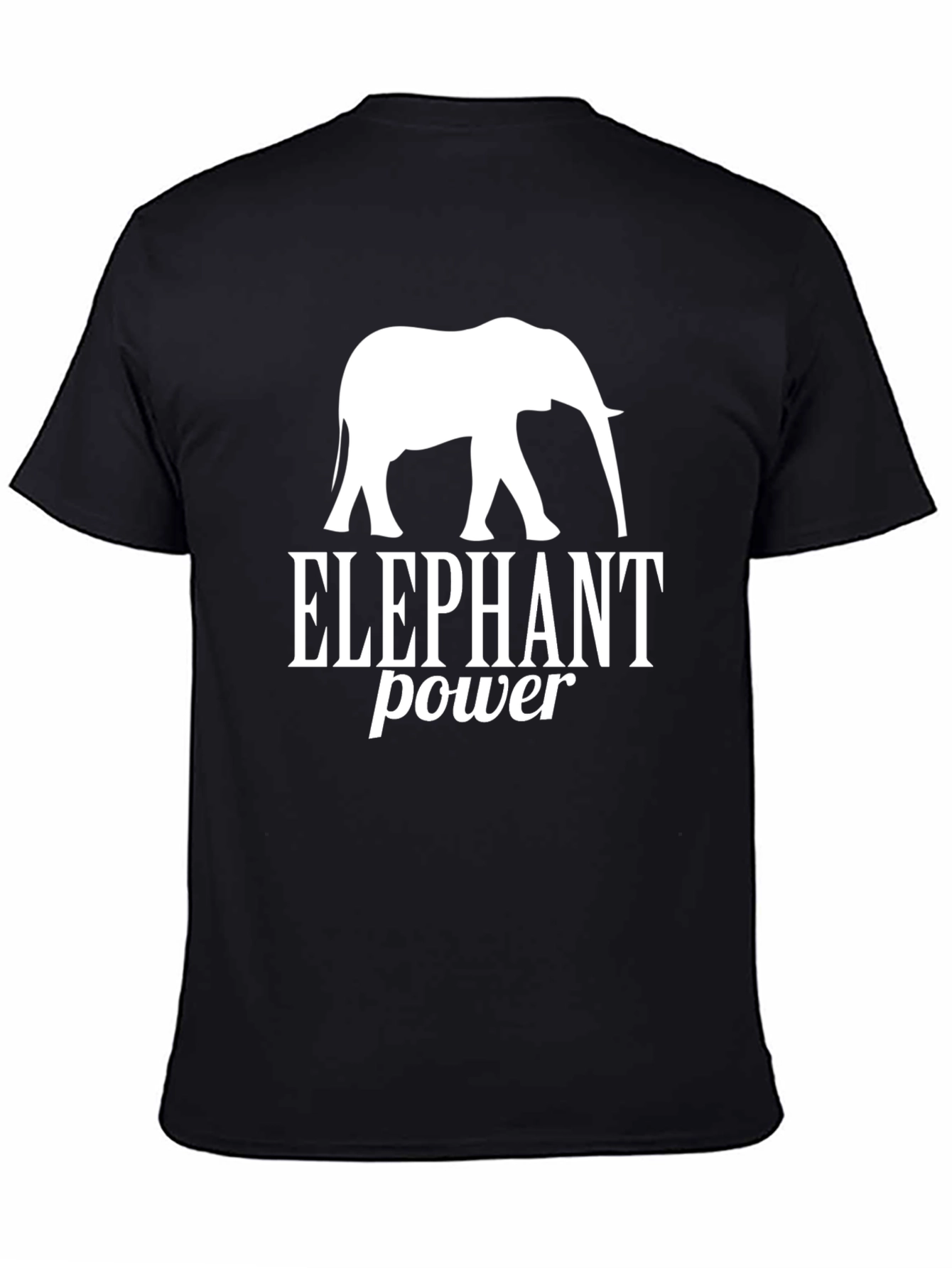 Elephant Power Graphic Tee - Black Cotton T-Shirt