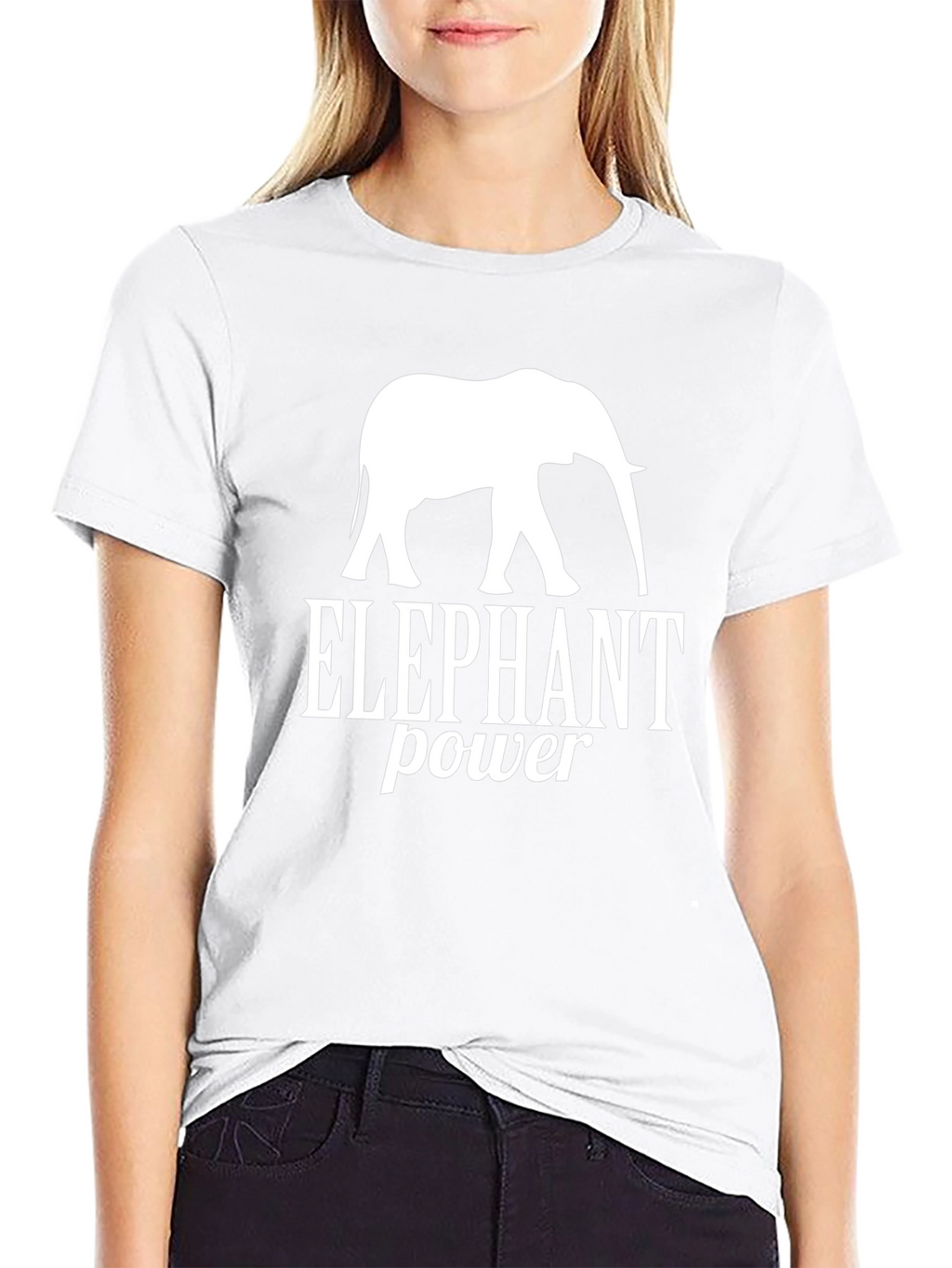 Elephant Power Graphic Tee - Black Cotton T-Shirt