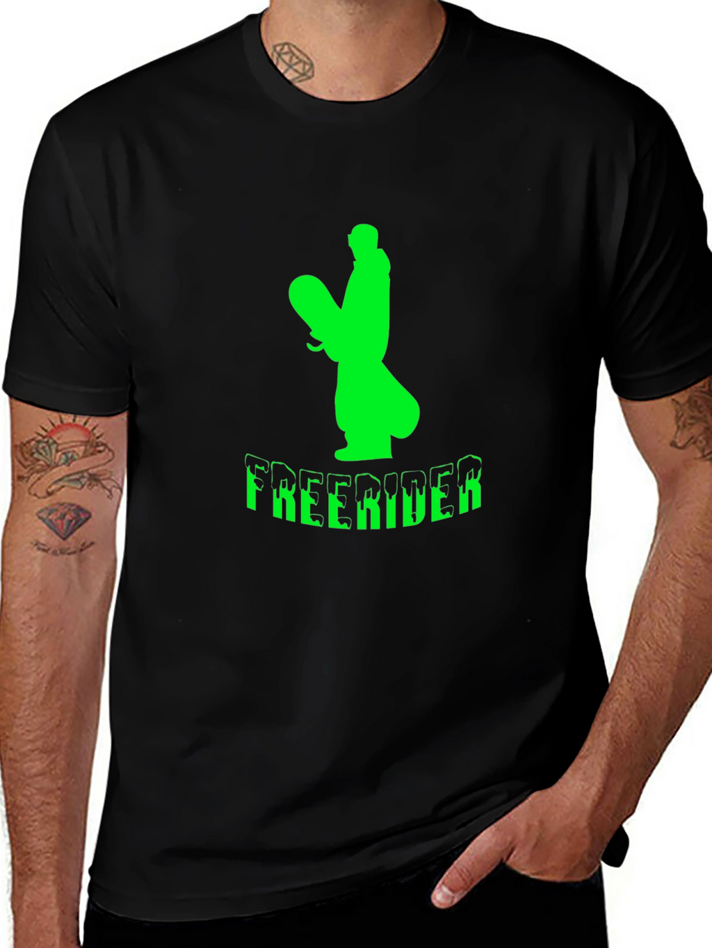 Freerider Graphic T-Shirt - Black Cotton Tee