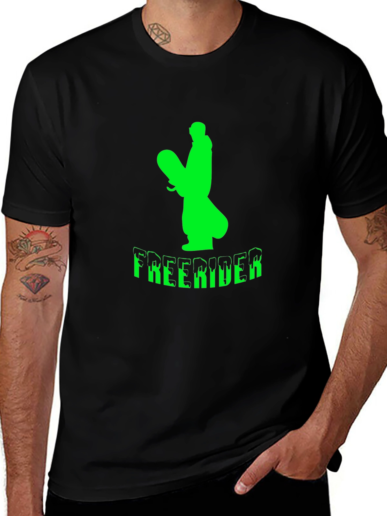 Freerider Graphic T-Shirt - Black Cotton Tee