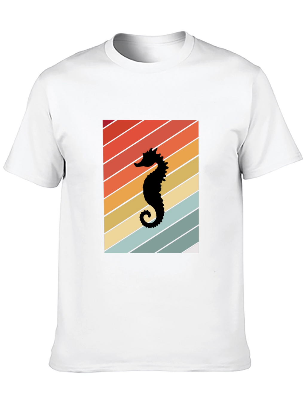 Retro Seahorse Graphic Tee - Black Unisex T-Shirt