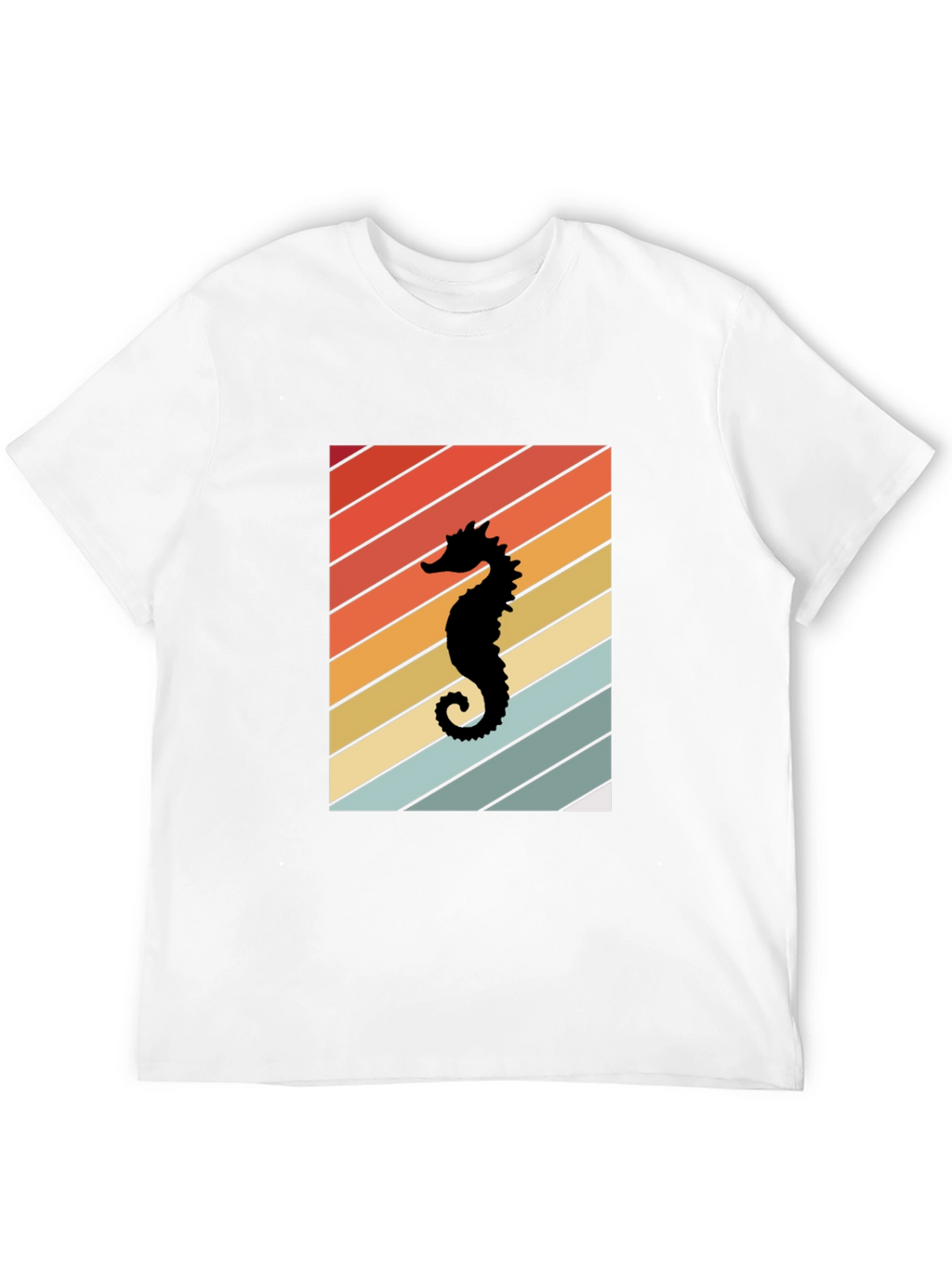 Retro Seahorse Graphic Tee - Black Unisex T-Shirt