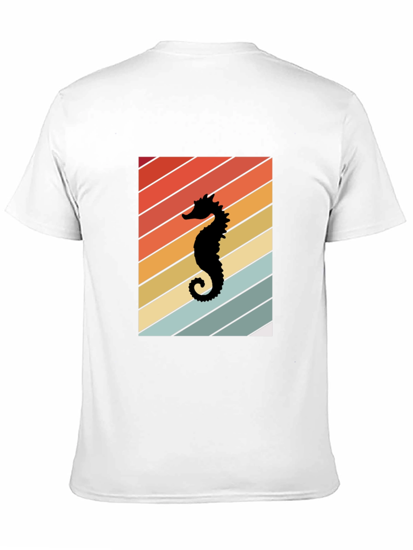 Retro Seahorse Graphic Tee - Black Unisex T-Shirt