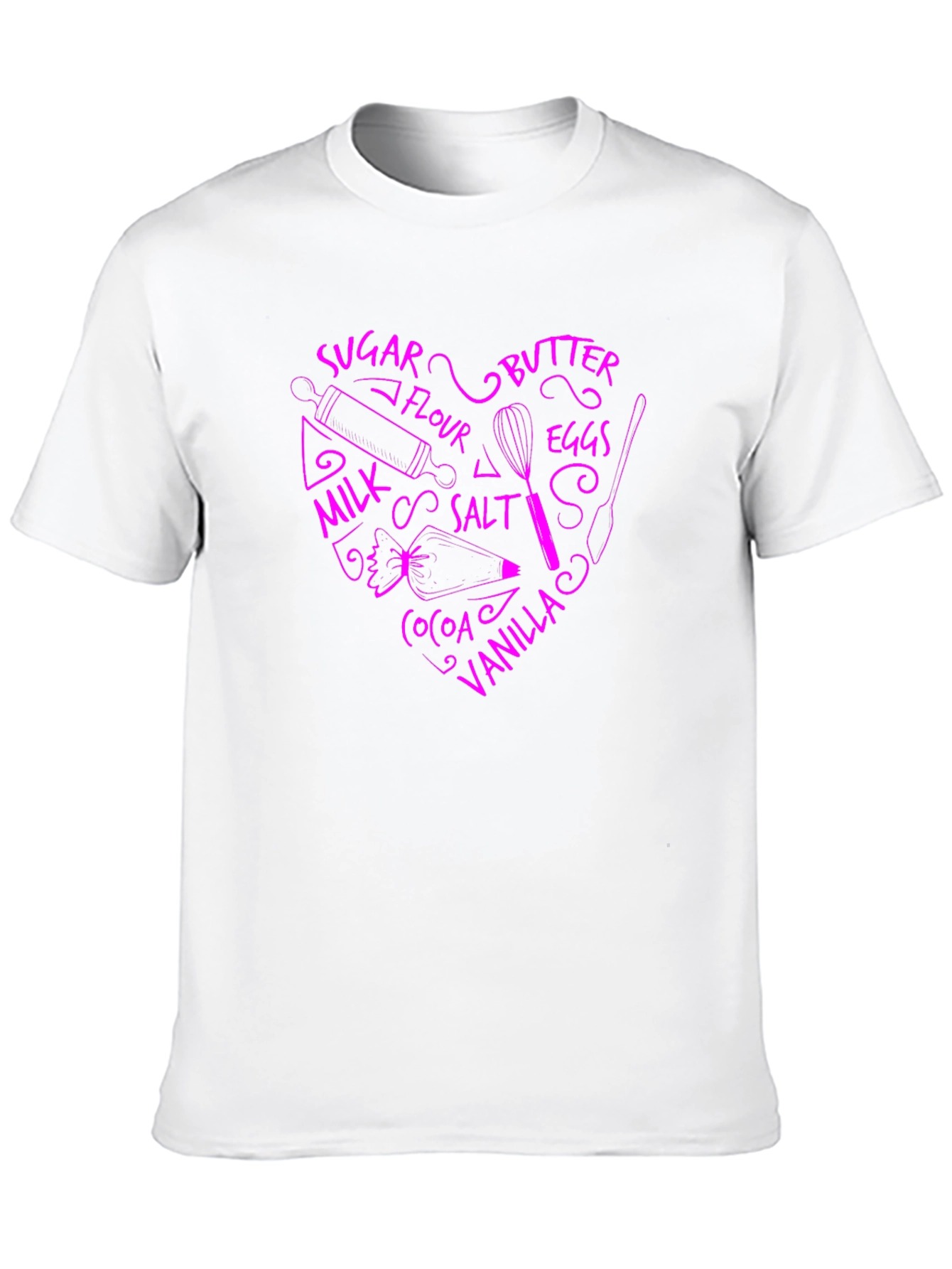 Baking Ingredients Heart Graphic T-Shirt