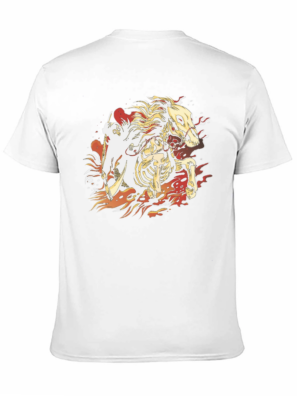 Fiery Skeleton Horse Graphic T-Shirt