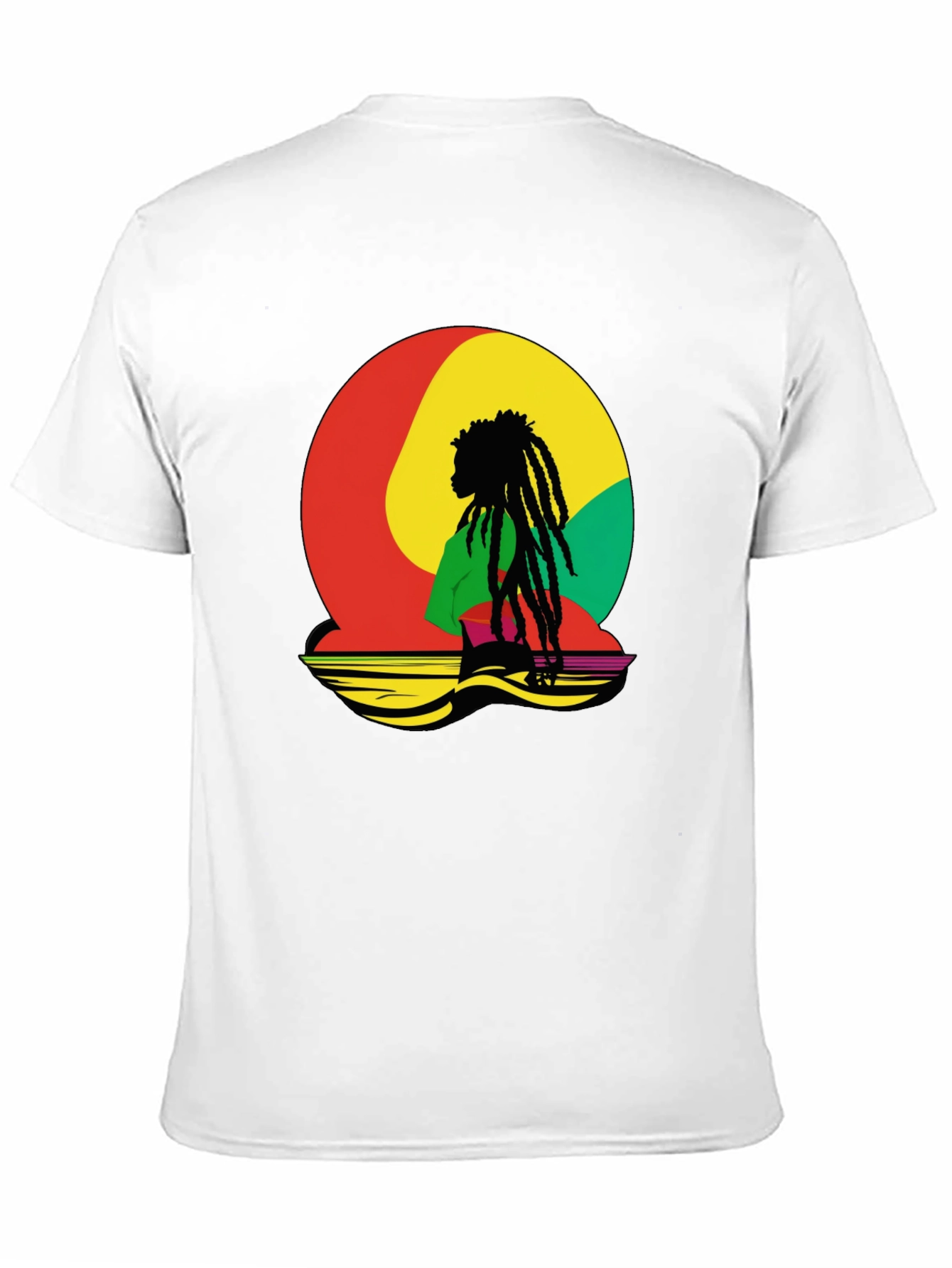 Rasta Reggae Graphic Tee - Black Cotton Blend