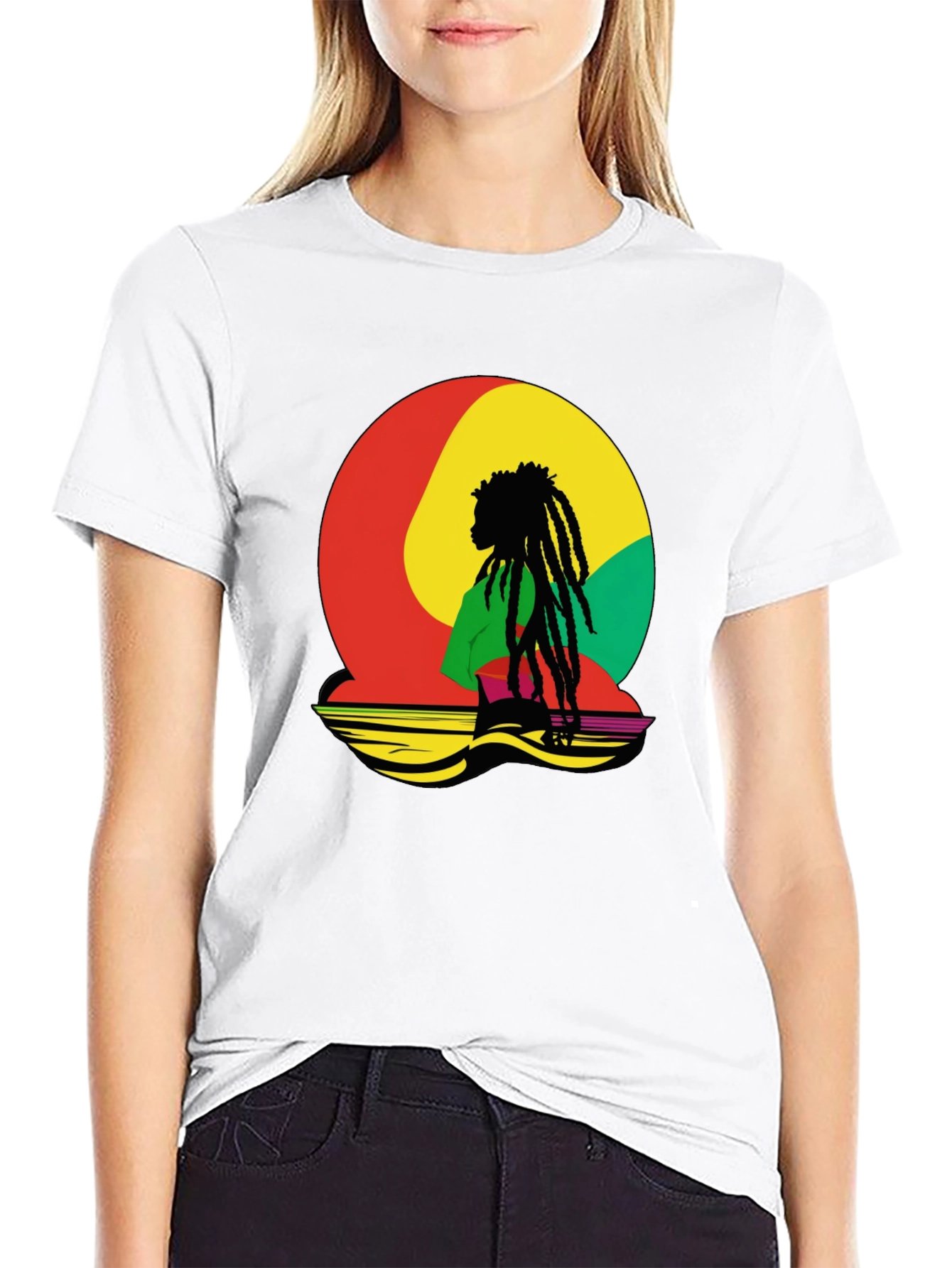 Rasta Reggae Graphic Tee - Black Cotton Blend