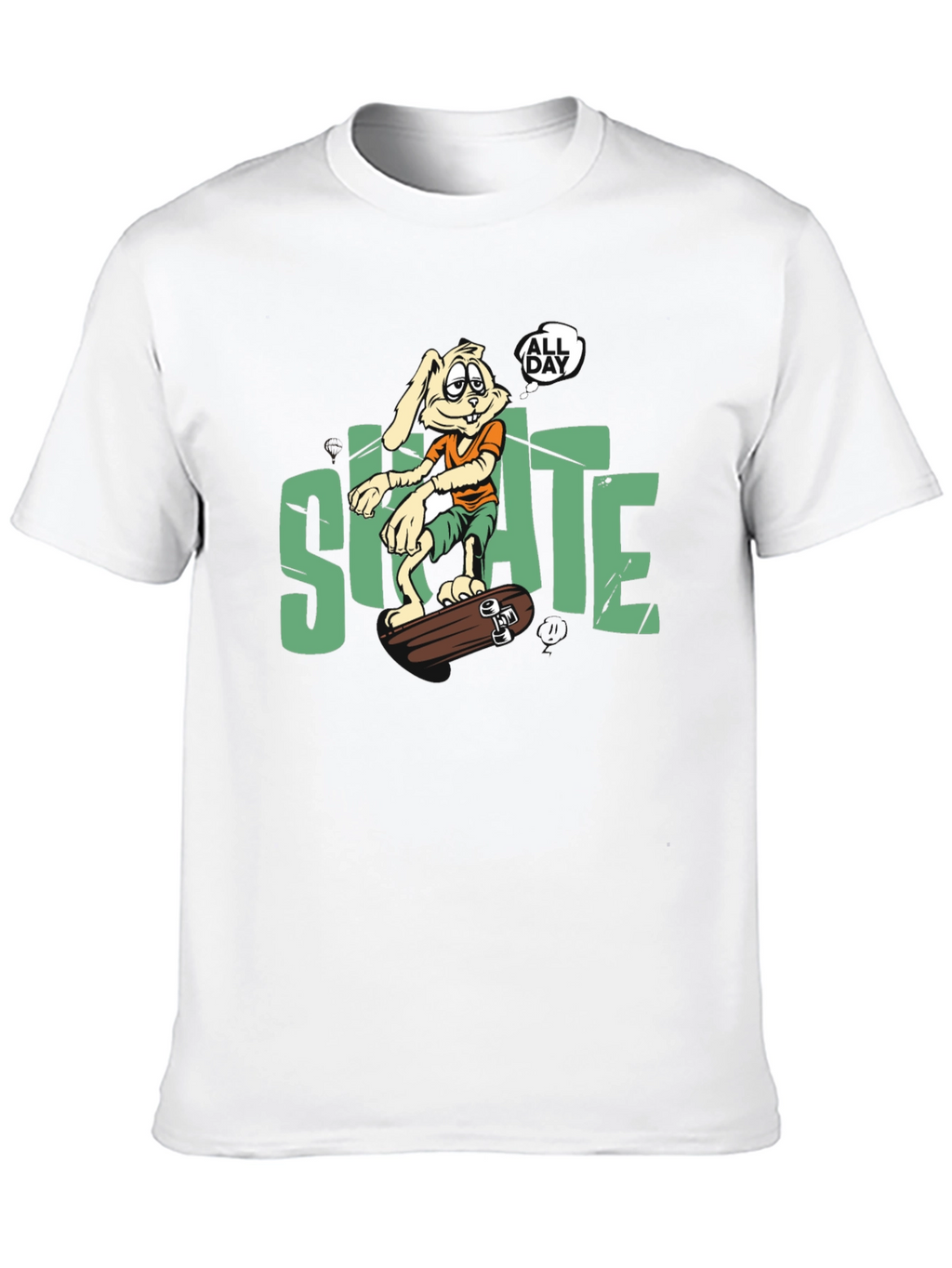 Skate All Day T-Shirt: Bunny Skateboarder