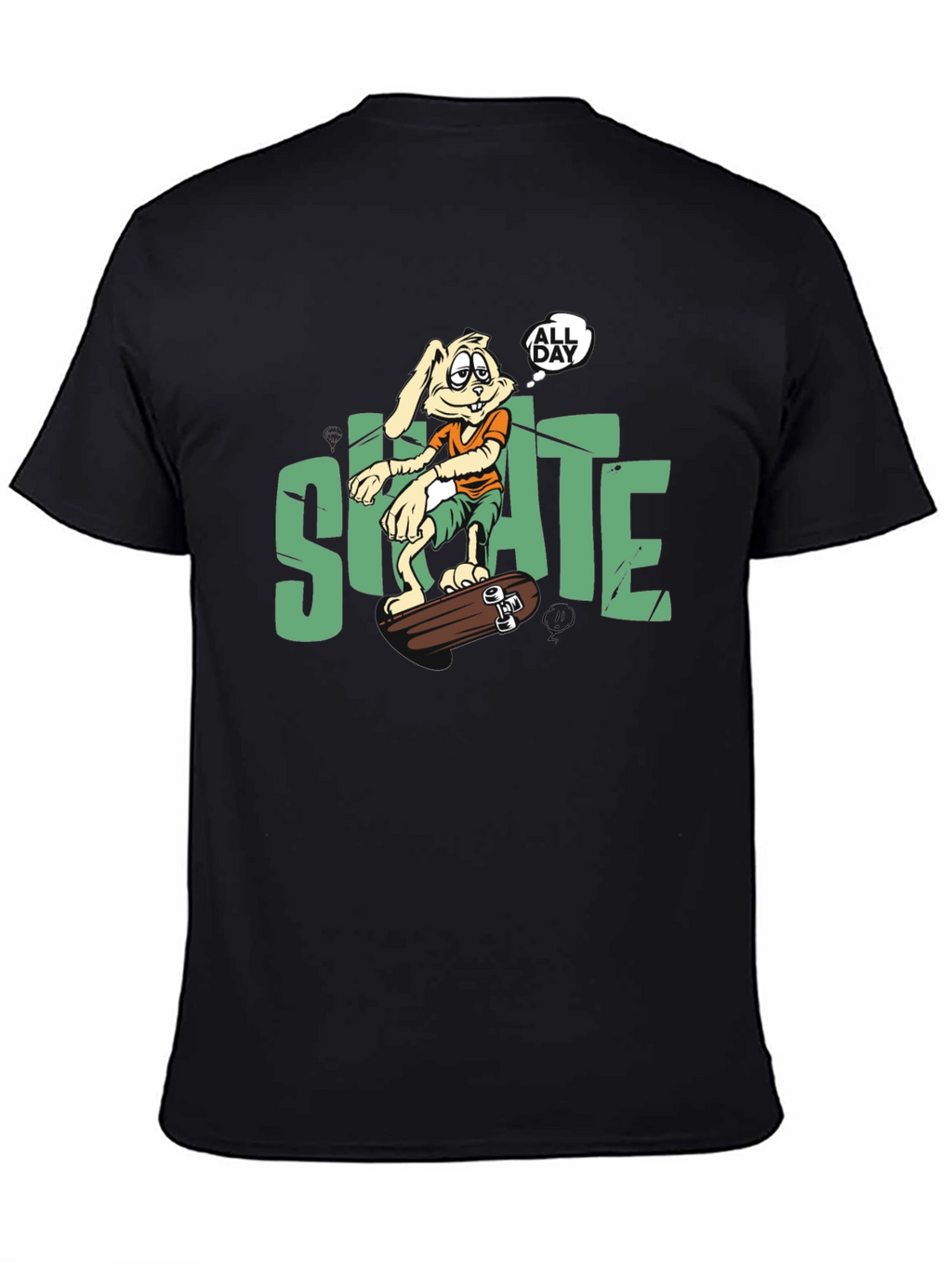 Skate All Day T-Shirt: Bunny Skateboarder