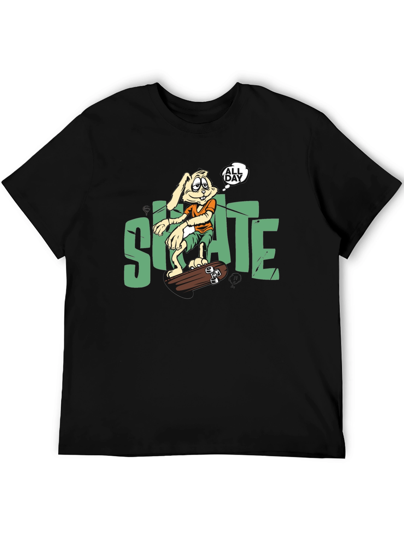 Skate All Day T-Shirt: Bunny Skateboarder