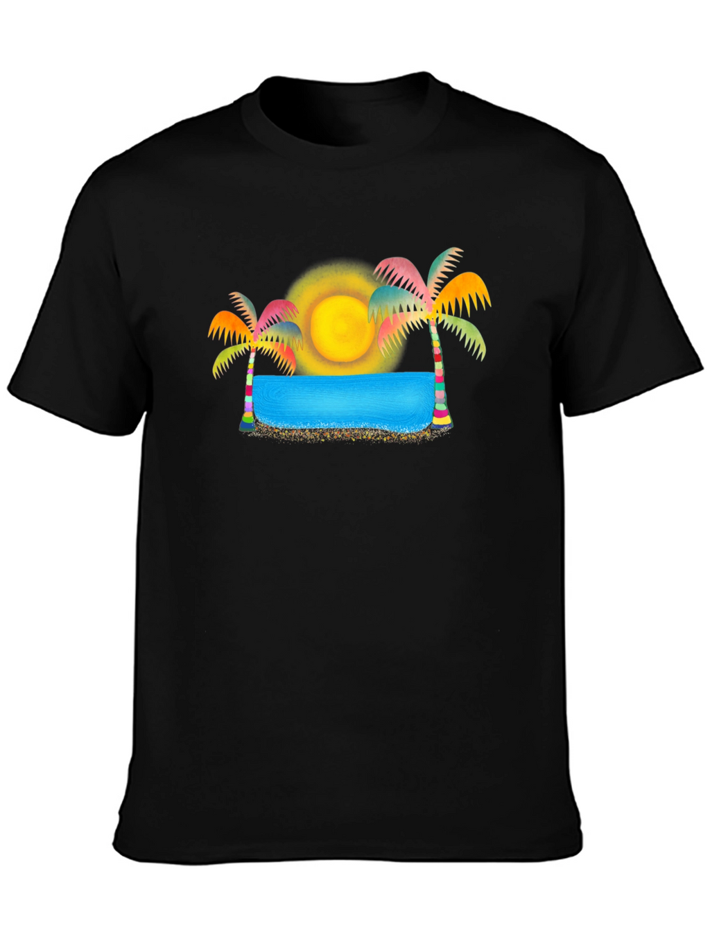 Tropical Paradise Black T-Shirt