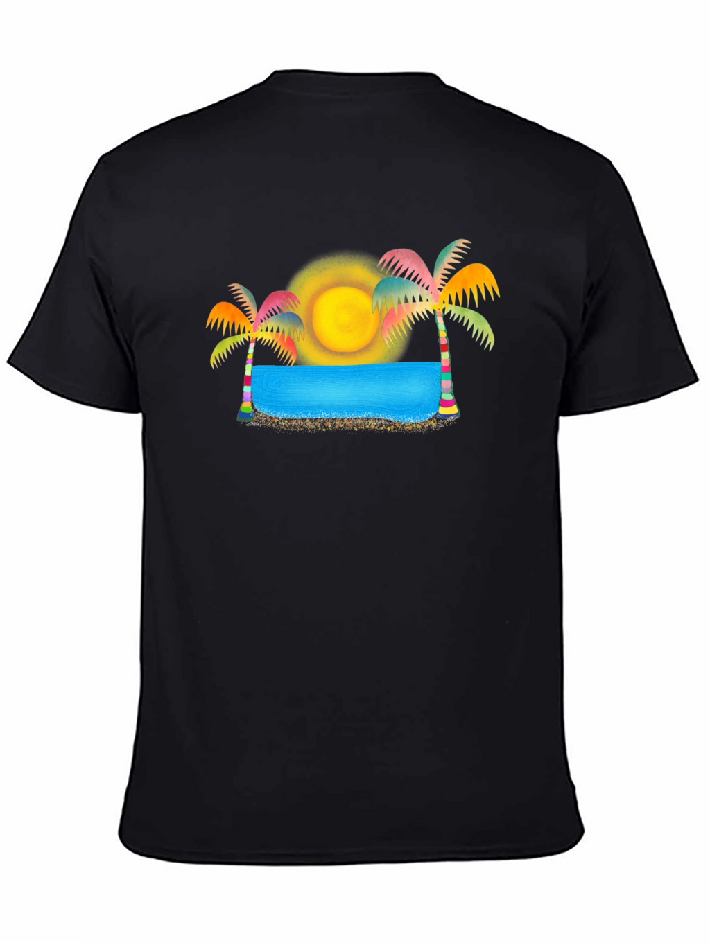 Tropical Paradise Black T-Shirt
