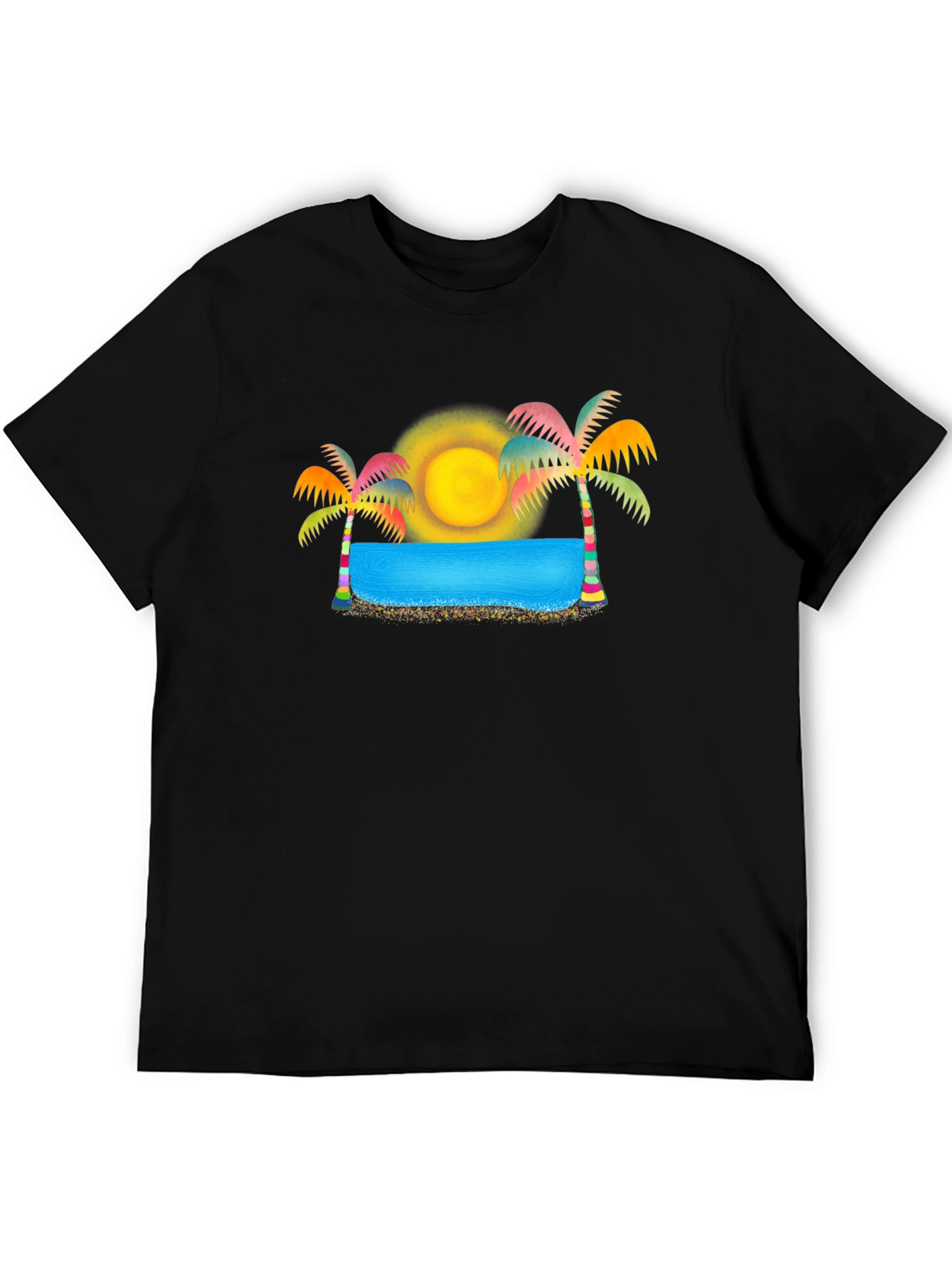 Tropical Paradise Black T-Shirt