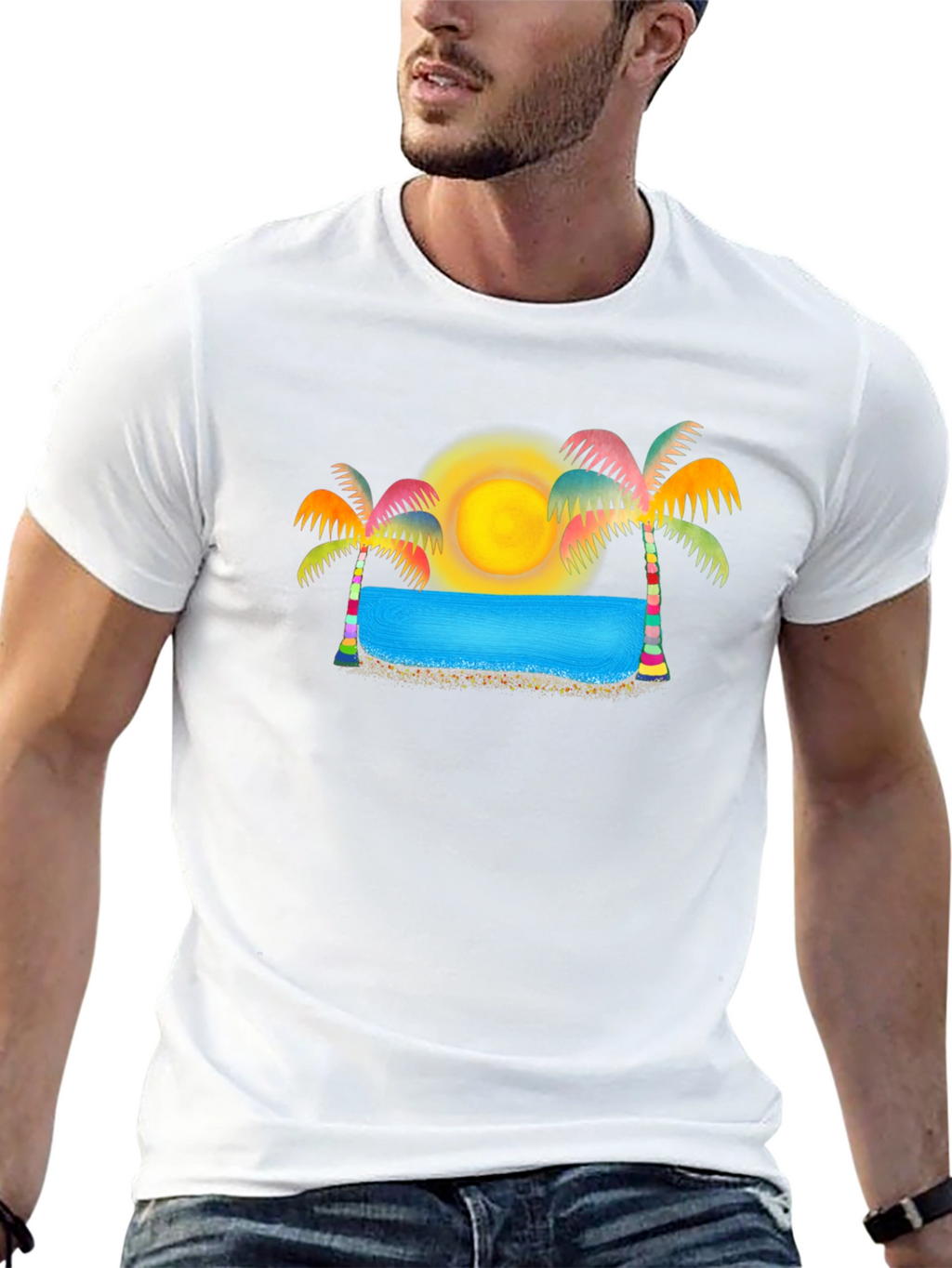 Tropical Paradise Black T-Shirt