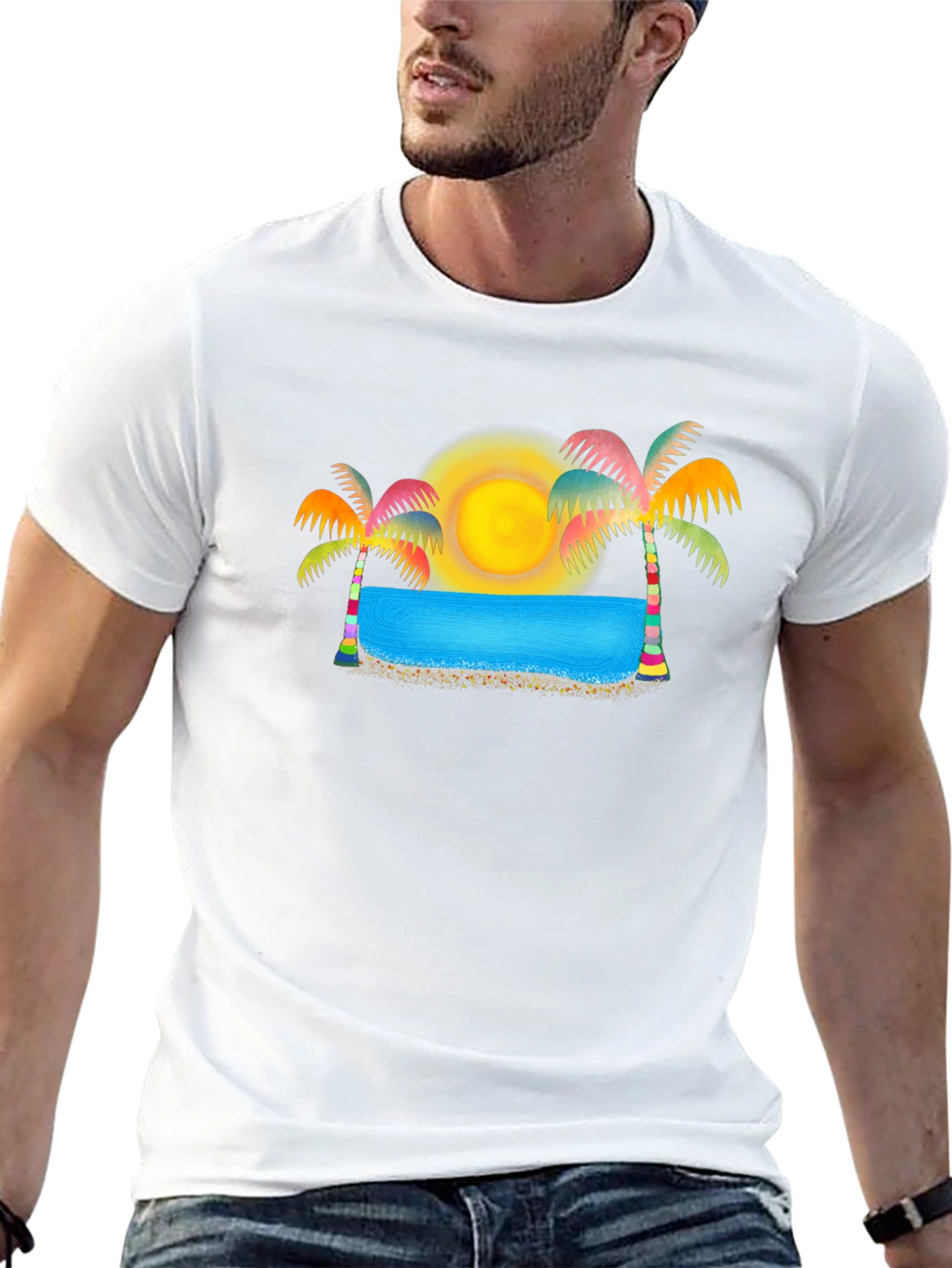 Tropical Paradise Black T-Shirt