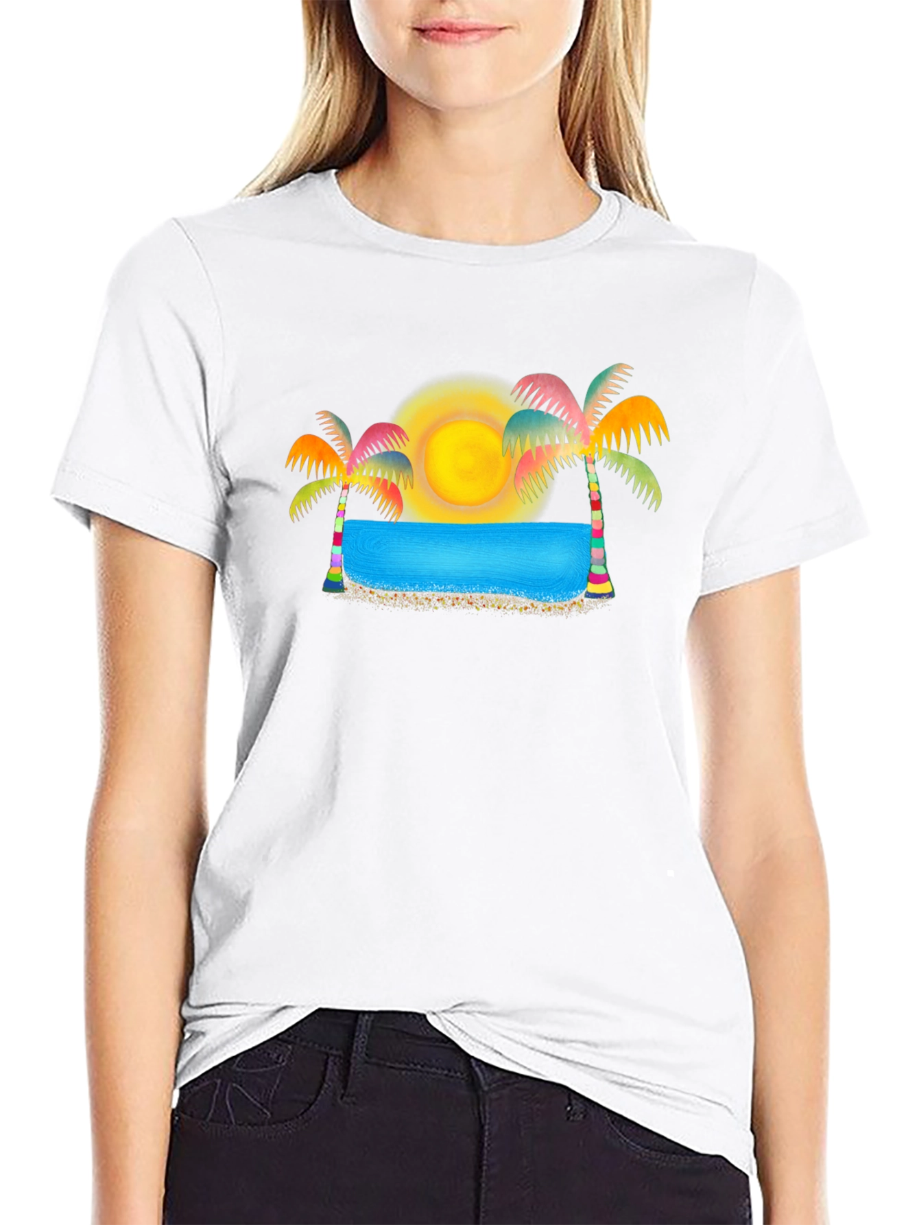 Tropical Paradise Black T-Shirt