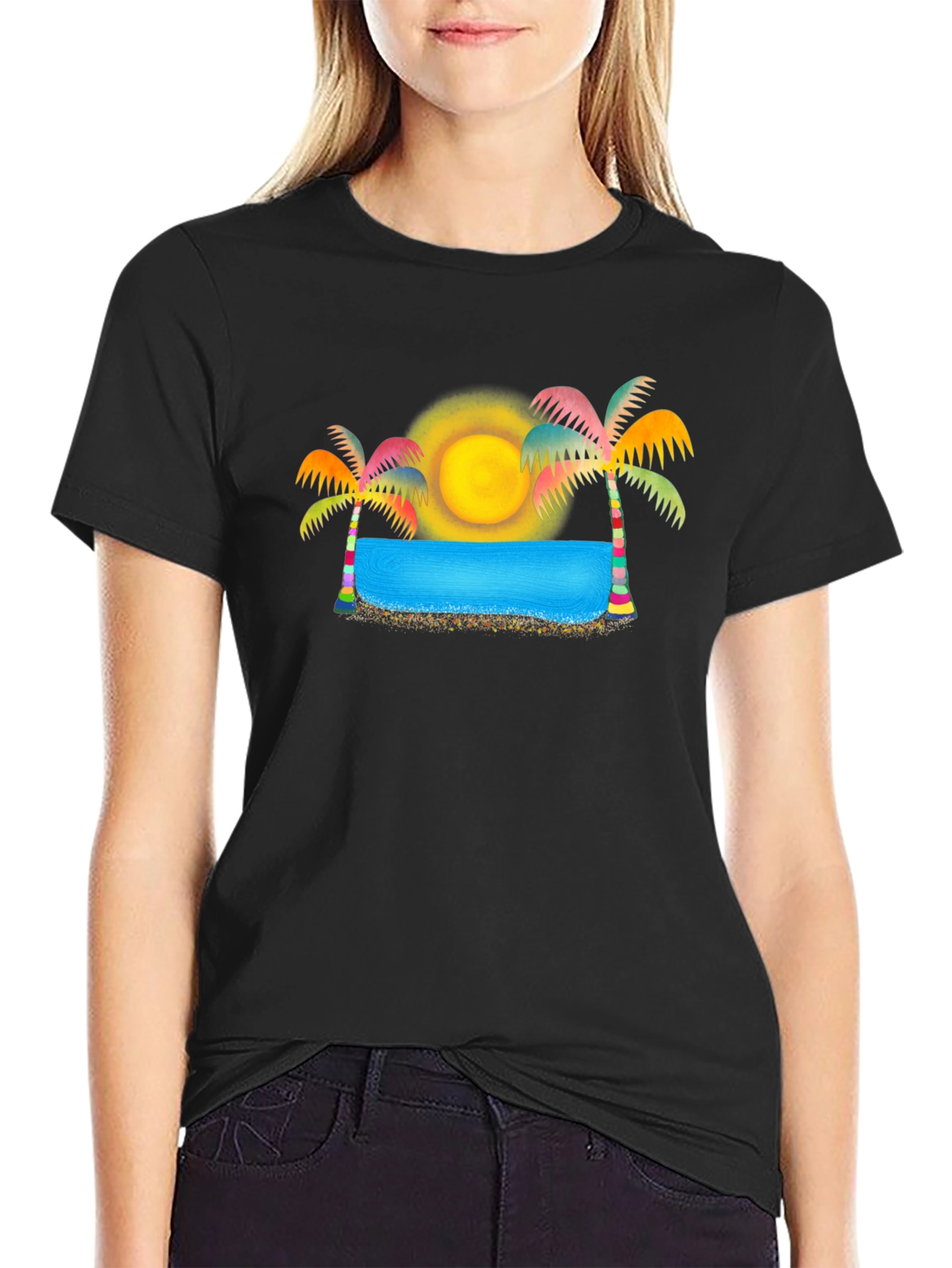 Tropical Paradise Black T-Shirt
