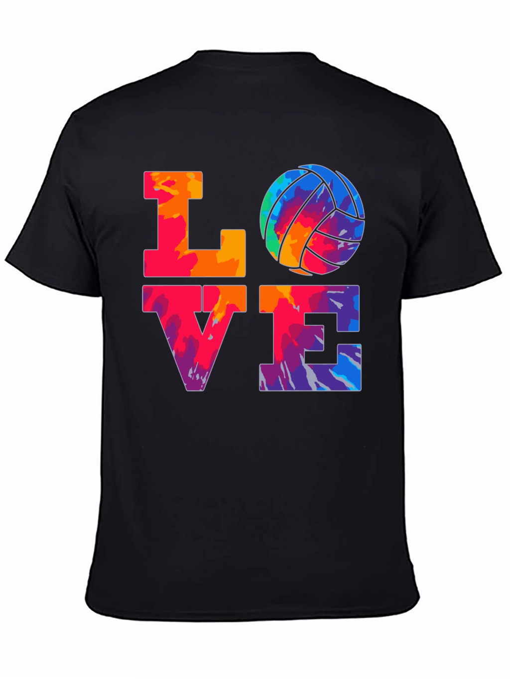 LOVE Volleyball Graphic T-Shirt - Tie Dye Design