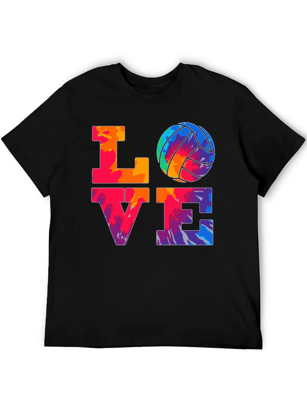 LOVE Volleyball Graphic T-Shirt - Tie Dye Design