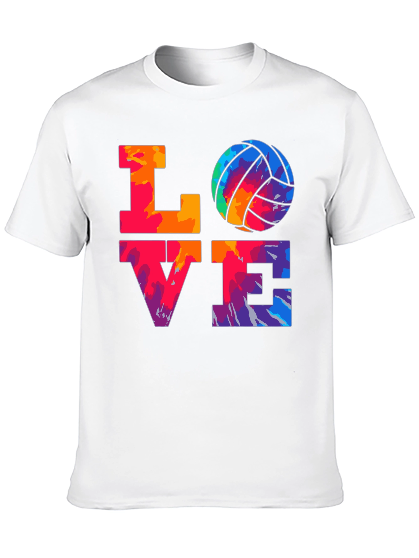 LOVE Volleyball Graphic T-Shirt - Tie Dye Design