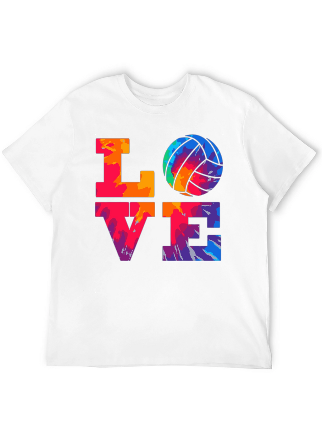 LOVE Volleyball Graphic T-Shirt - Tie Dye Design