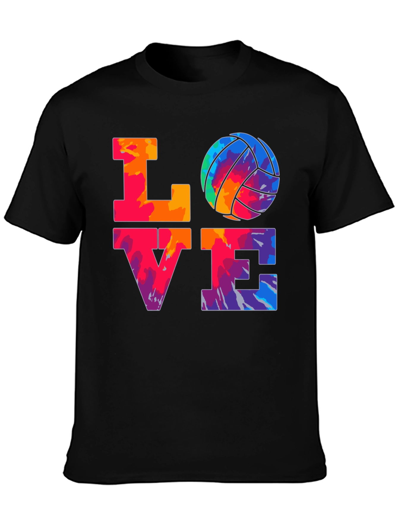 LOVE Volleyball Graphic T-Shirt - Tie Dye Design